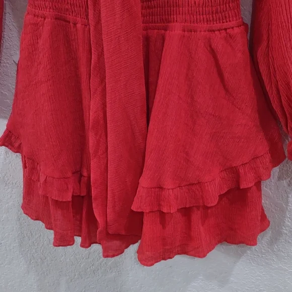 Hello Molly Vibrant Red Ruffle Dress - Picture 8 of 17